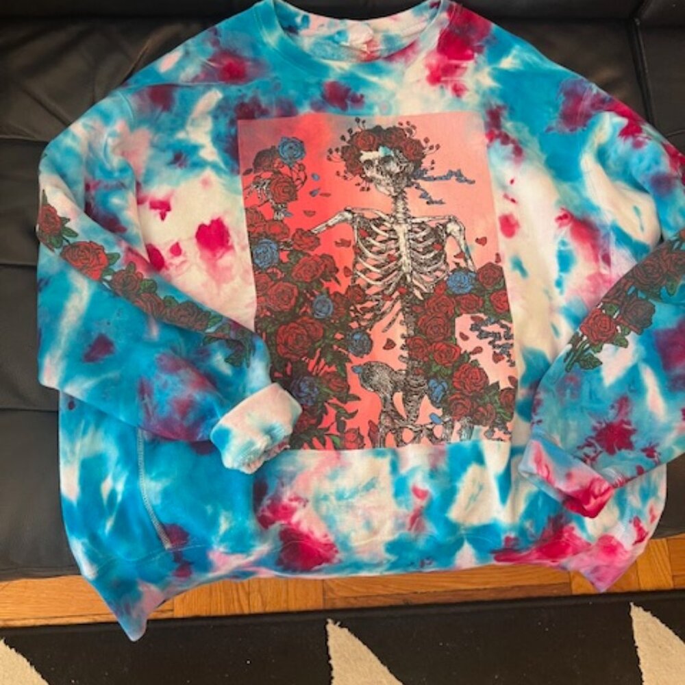 Grateful Dead XL Bertha Champion  Crewneck Hand Dyed Sweatshirt for Sale